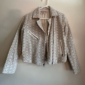 Dolan Cream Blazer with Intricate Lace Pattern Anthro